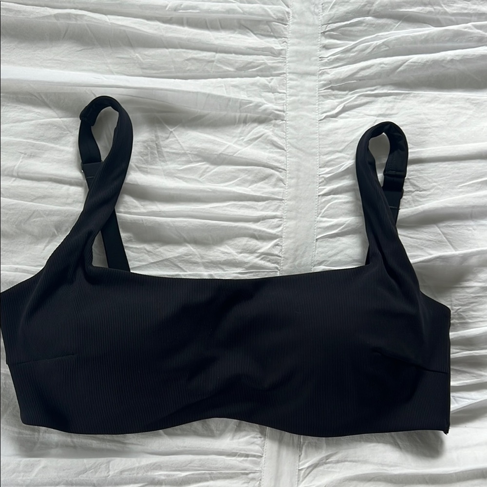 Athleta Square neck Black Bikini Top, black, 36 D/DD